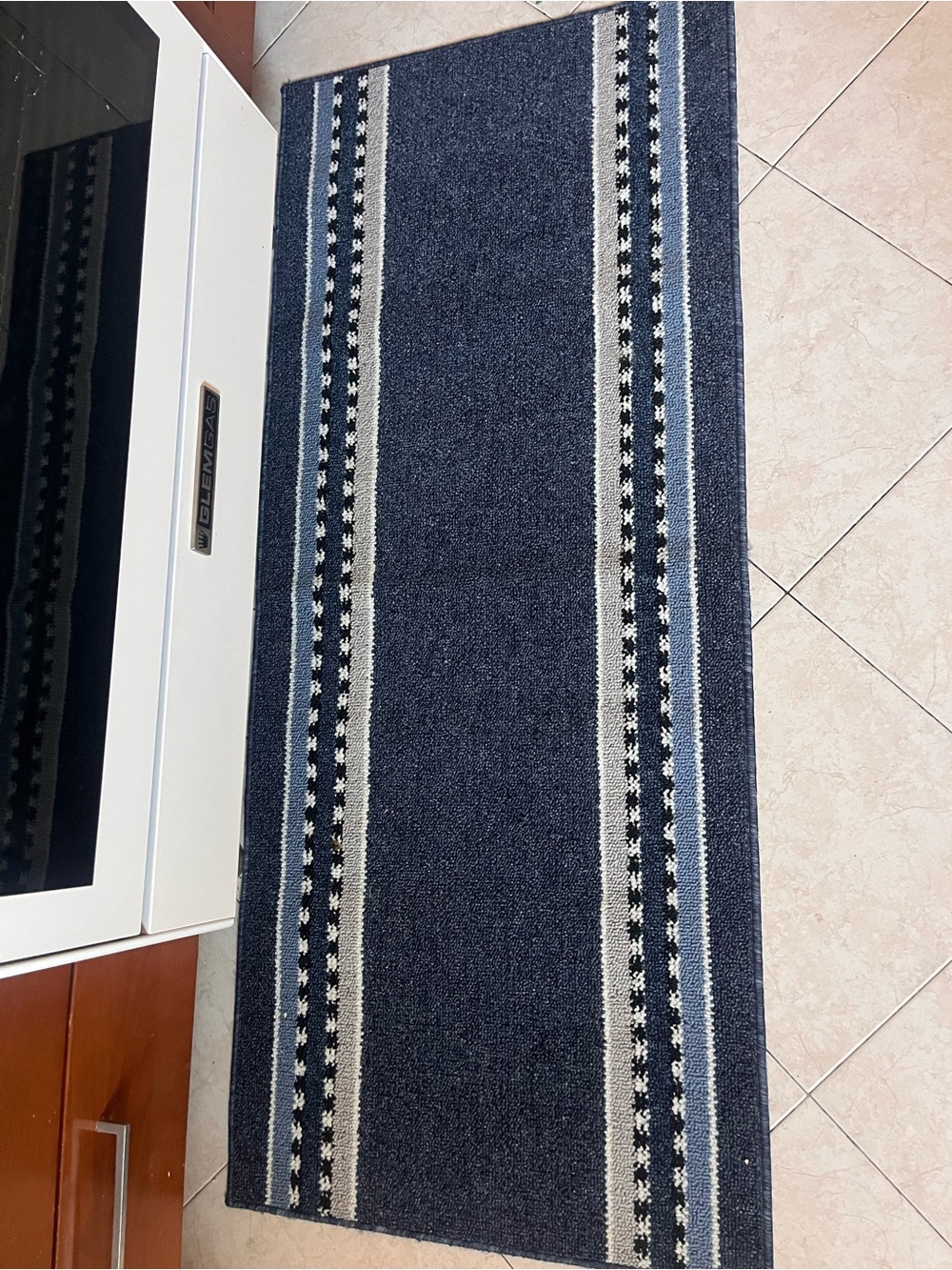 Navy Striped Runner Rug kitchen Italian